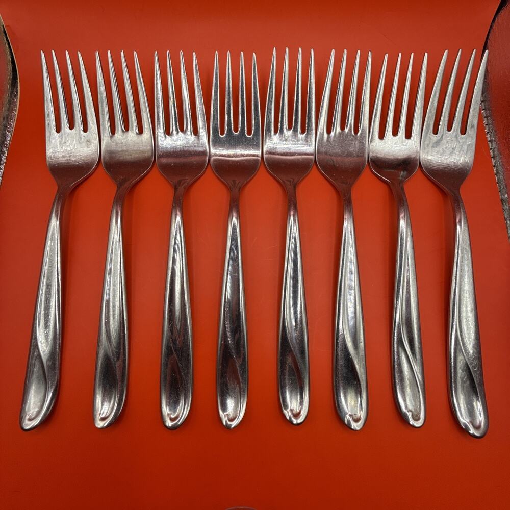 (8) Salad Forks Reed & Barton EDGARTOWN Stainless 6 1/2 in Flatware Replacement